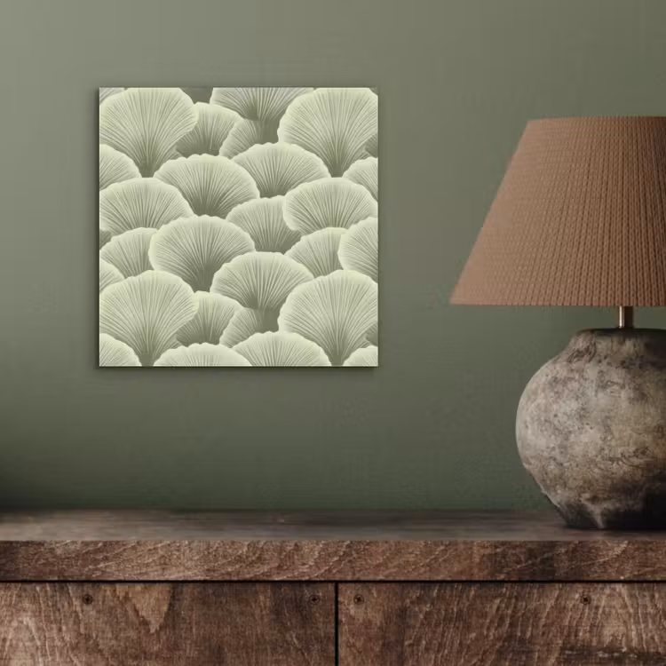 Waaier - Blad - Groen aluminium wit klein 46 -sfeer2