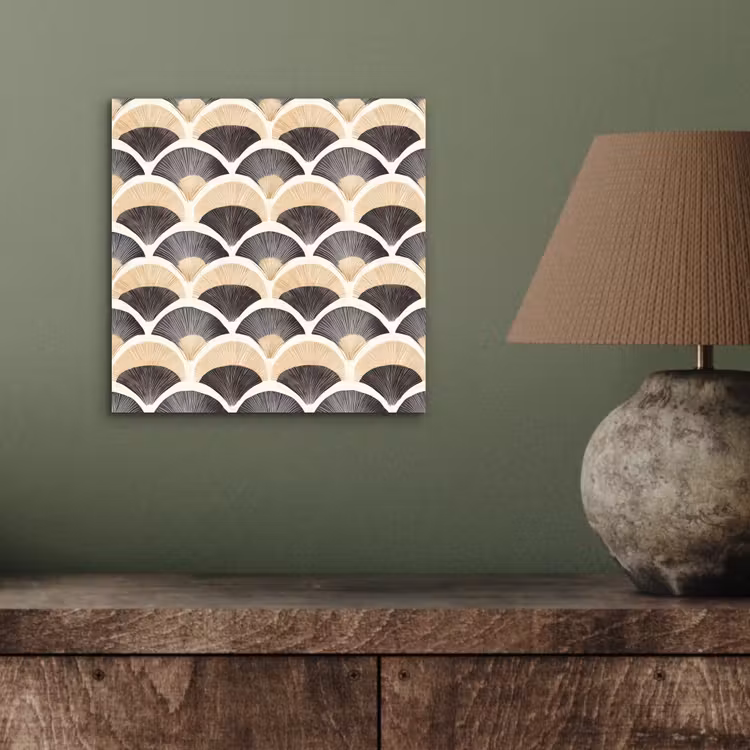 Waaier - Patroon - Zwart - Beige aluminium wit klein 46 -sfeer2
