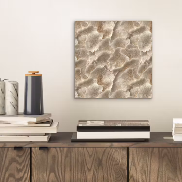 Waaierstructuren - Beige - Vezeltextuur aluminium wit klein 46 -sfeer1