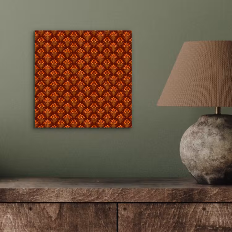 Waaiers - Art Deco - Botanisch - Roestbruin - Oranje aluminium wit klein 46 -sfeer2