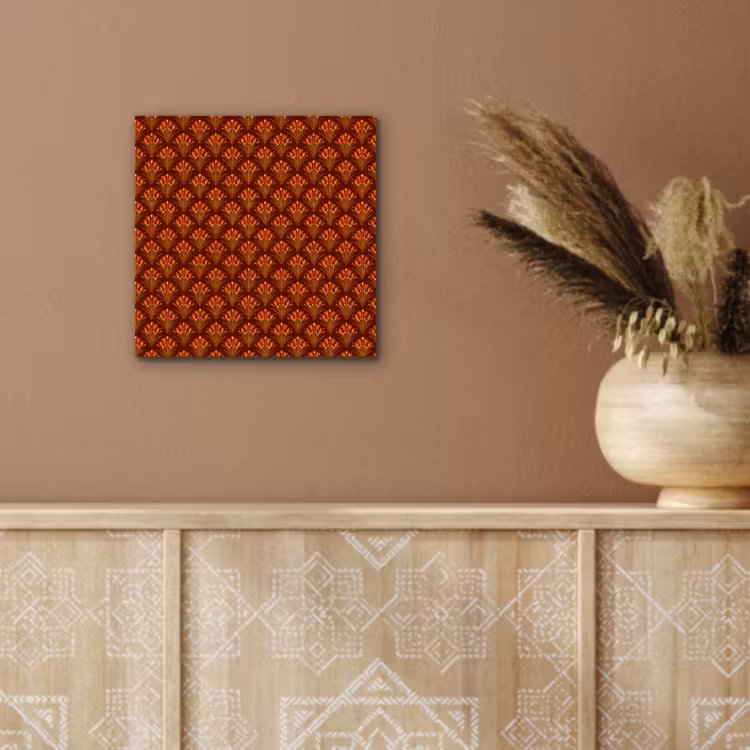 Waaiers - Art Deco - Botanisch - Roestbruin - Oranje aluminium wit klein 46 -sfeer4