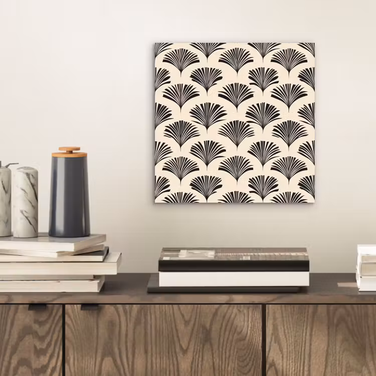 Waaiers - Botanisch - Zwart - Beige aluminium wit klein 46 -sfeer1