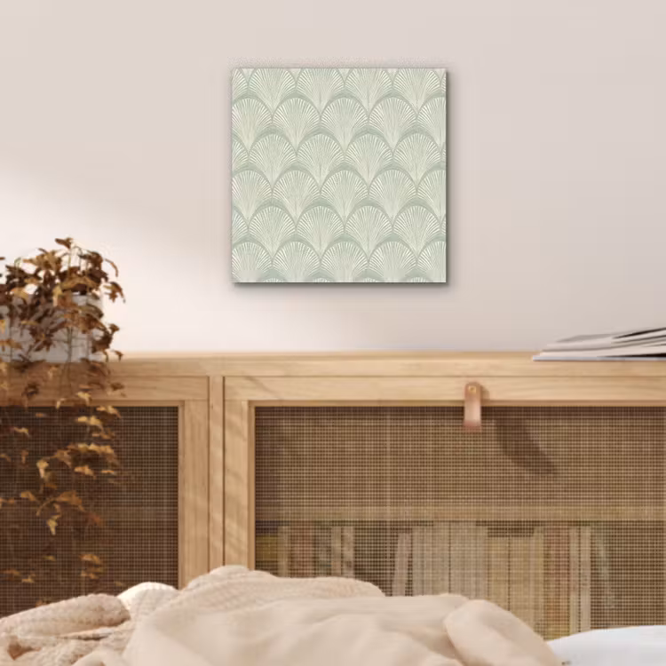 Waaiers - Patroon - Groen aluminium wit klein 46 -sfeer3