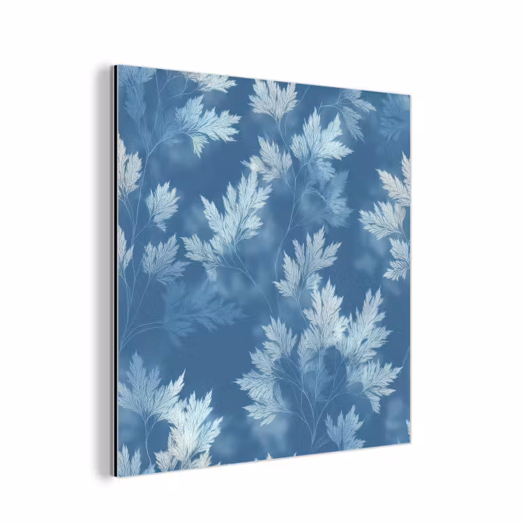 Varen - Botanisch - Patroon - Grijsblauw aluminium wit klein 46 -3d
