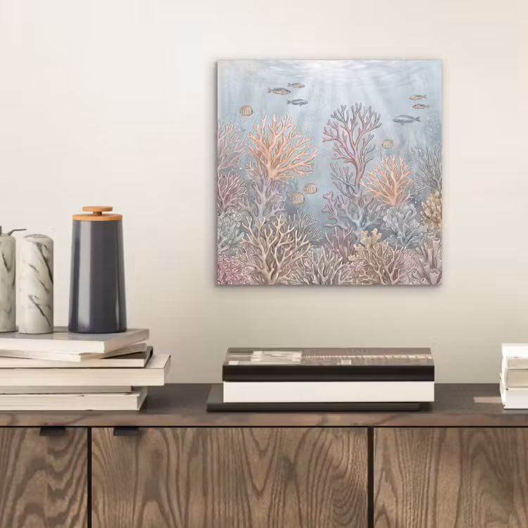 Vis - Koraal - Oceaan - Illustratie - Onderwater aluminium wit klein -sfeer1