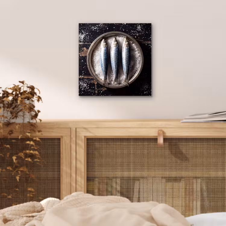 aluminium wall art - Fish - Salt - Food - Vis - Zout - Eten aluminium wit klein