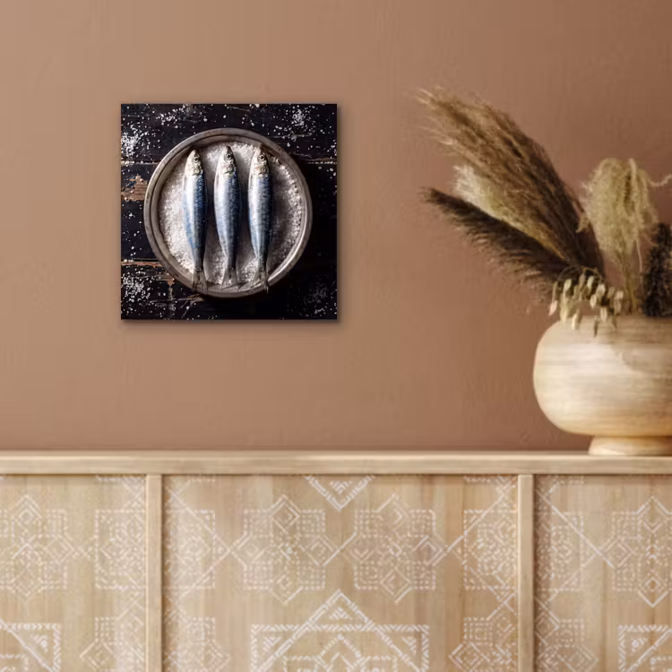 aluminium wall art - Fish - Salt - Food - Vis - Zout - Eten aluminium wit klein