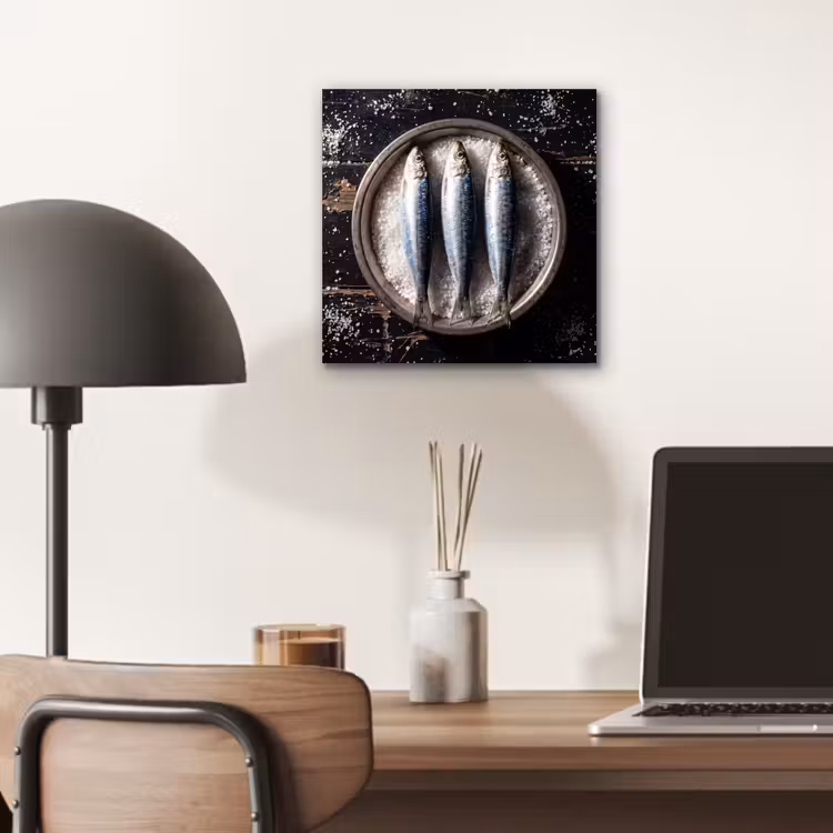 aluminium wall art - Fish - Salt - Food - Vis - Zout - Eten aluminium wit klein