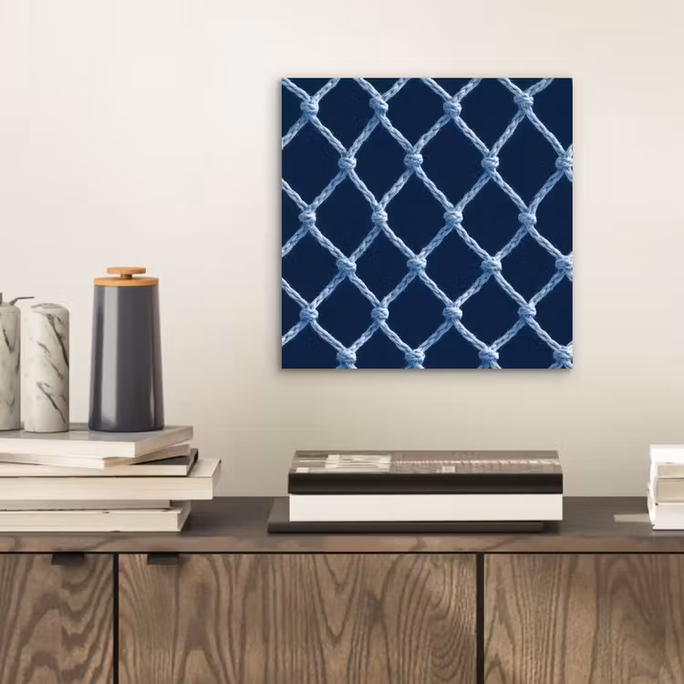 Visnet - Touw - Patroon - Marineblauw aluminium wit klein 46 -sfeer1