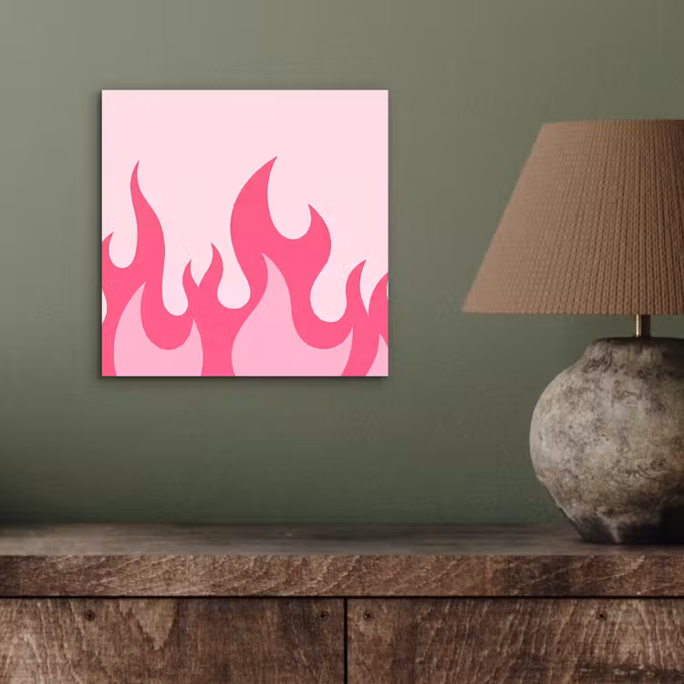 Vlammen - Patroon - Abstract - Modern - Roze aluminium wit klein -sfeer2