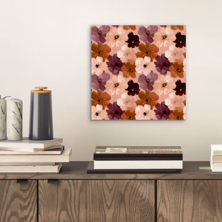 Bloemen - Abstract - Aardetinten aluminium wit klein 46 -sfeer1
