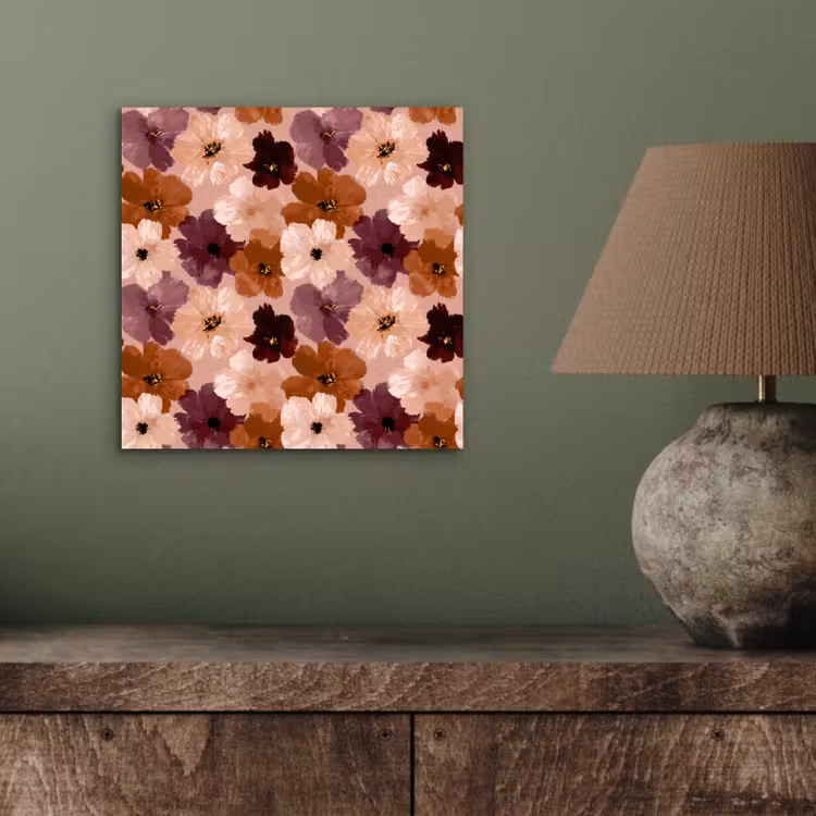 Bloemen - Abstract - Aardetinten aluminium wit klein 46 -sfeer2