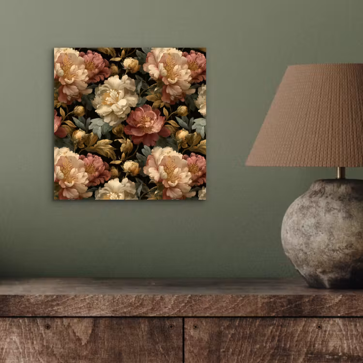 Bloemen - Barok - Patroon - Roze - Crème aluminium wit klein 46 -sfeer2