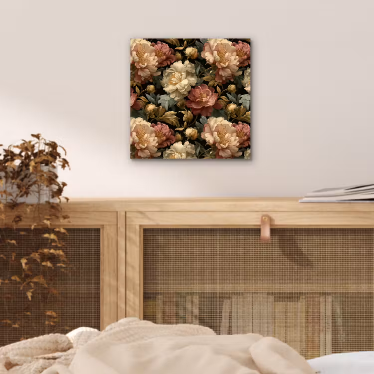 Bloemen - Barok - Patroon - Roze - Crème aluminium wit klein 46 -sfeer3