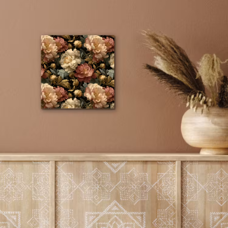 Bloemen - Barok - Patroon - Roze - Crème aluminium wit klein 46 -sfeer4