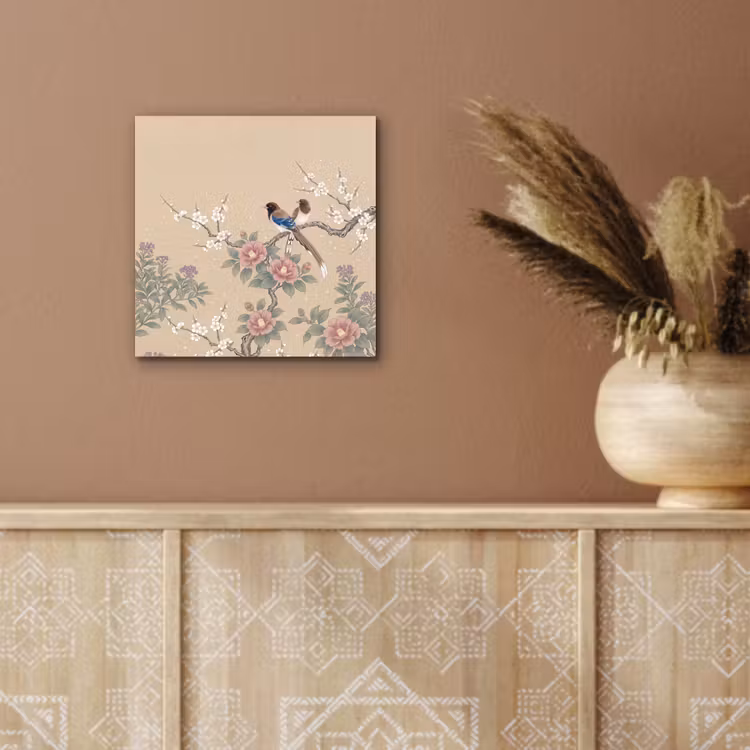 Bloemen - Vogels - Bloemen aluminium wit klein -sfeer4