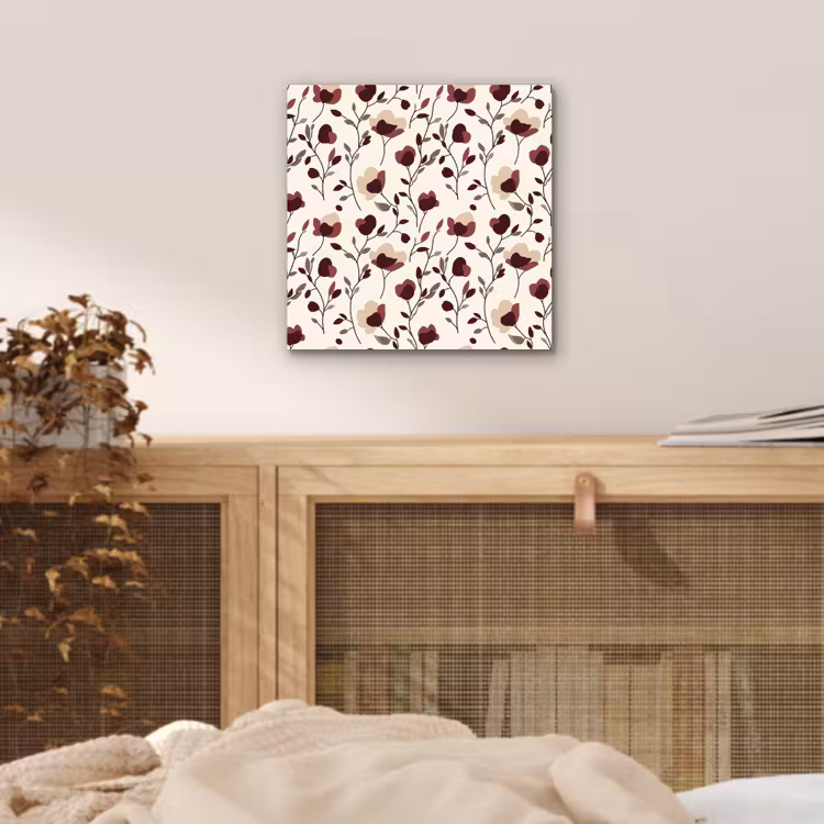 Bloemen - Botanisch - Bordeaux aluminium wit klein 46 -sfeer3
