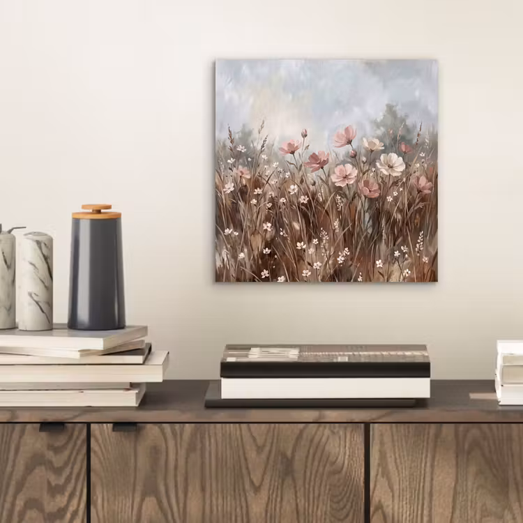 Bloemen - Botanisch - Schilderij - Pastel - Rustiek aluminium wit klein -sfeer1