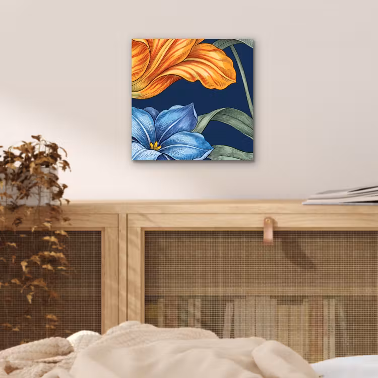 aluminium wall art - Flowers - Botanical - Pattern - Bloemen - Botanisch - Patroon aluminium wit klein