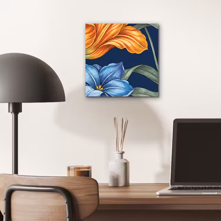 aluminium wall art - Flowers - Botanical - Pattern - Bloemen - Botanisch - Patroon aluminium wit klein