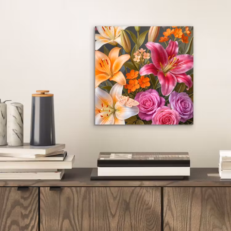 Bloemen - Boeket - Natuur - Kleurrijk - Modern aluminium wit klein -sfeer1