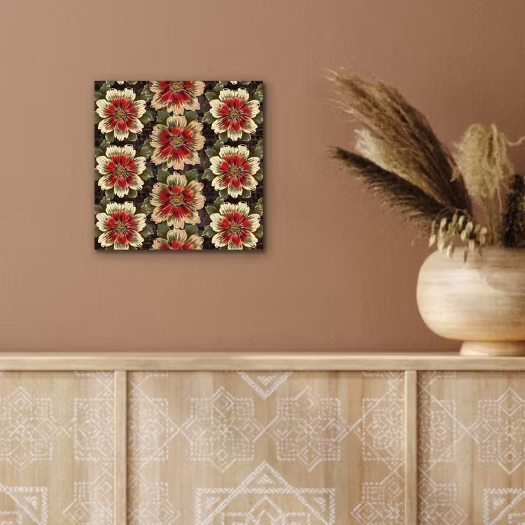 Bloemen - Klassiek - Patroon - Rood aluminium wit klein 46 -sfeer4