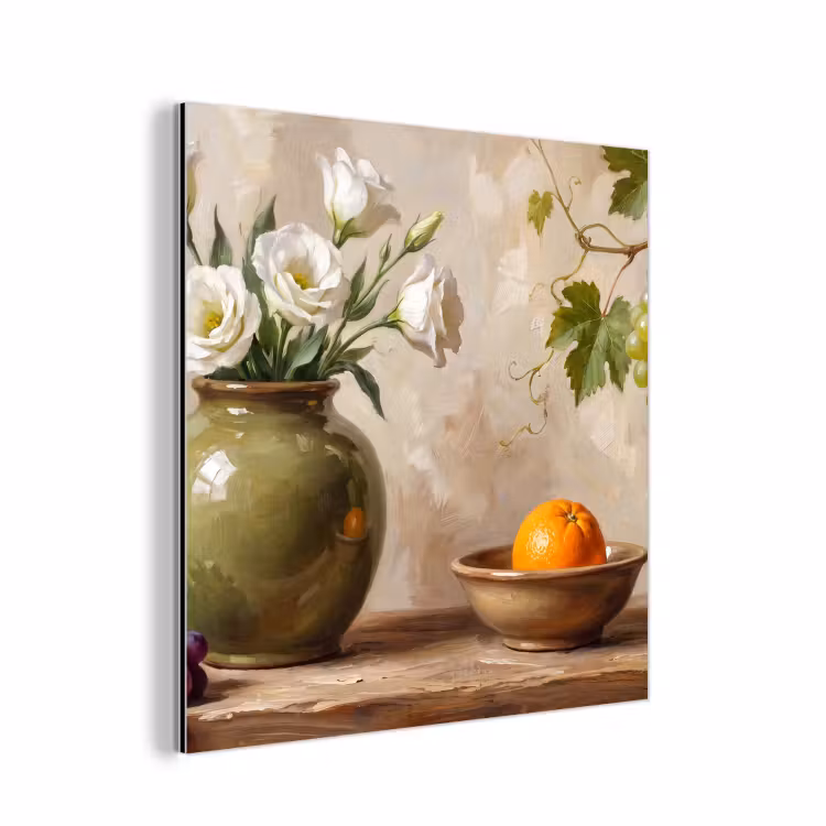 aluminium wall art - Flowers - Fruit - Still Life - Bloemen - Fruit - Stilleven aluminium wit klein