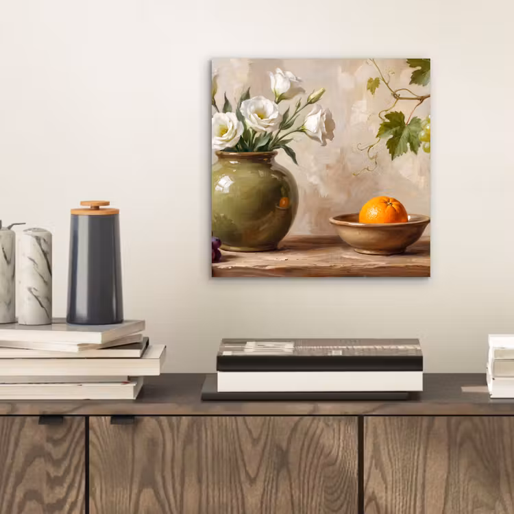 aluminium wall art - Flowers - Fruit - Still Life - Bloemen - Fruit - Stilleven aluminium wit klein