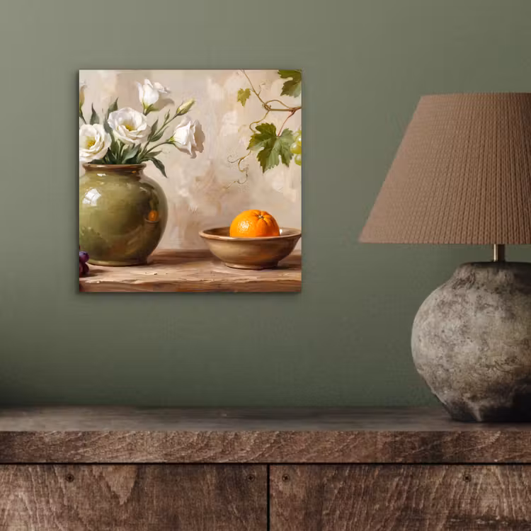 aluminium wall art - Flowers - Fruit - Still Life - Bloemen - Fruit - Stilleven aluminium wit klein