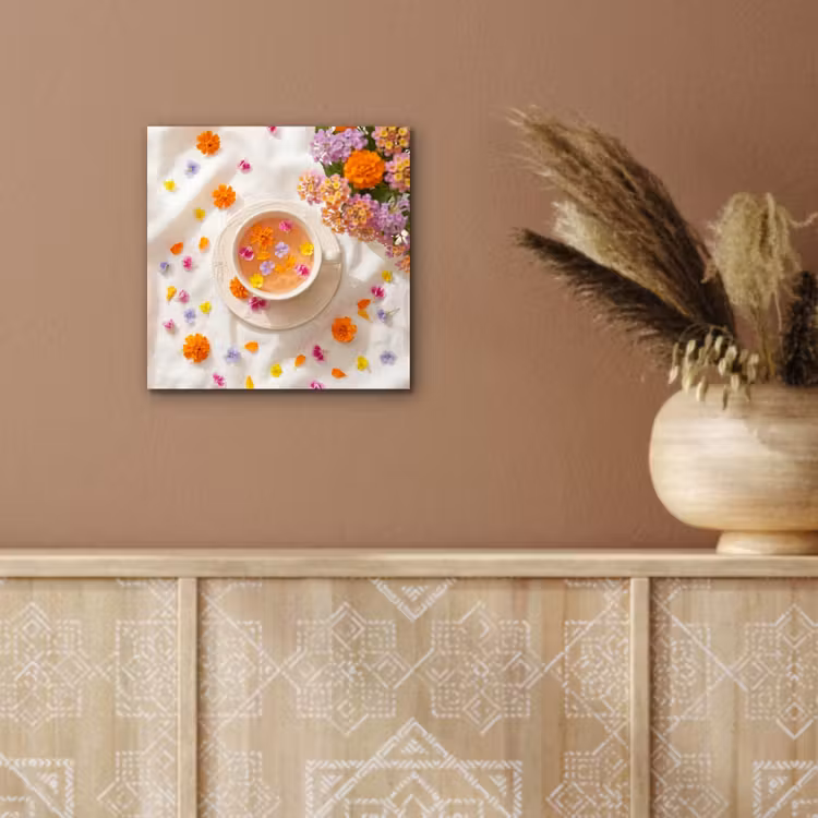 Bloemen - Kop - Natuur - Kleurrijk - Zomer aluminium wit klein -sfeer4