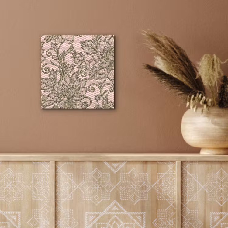 Bloemen - Kant - Patroon - Klassiek - Groen aluminium wit klein -sfeer4