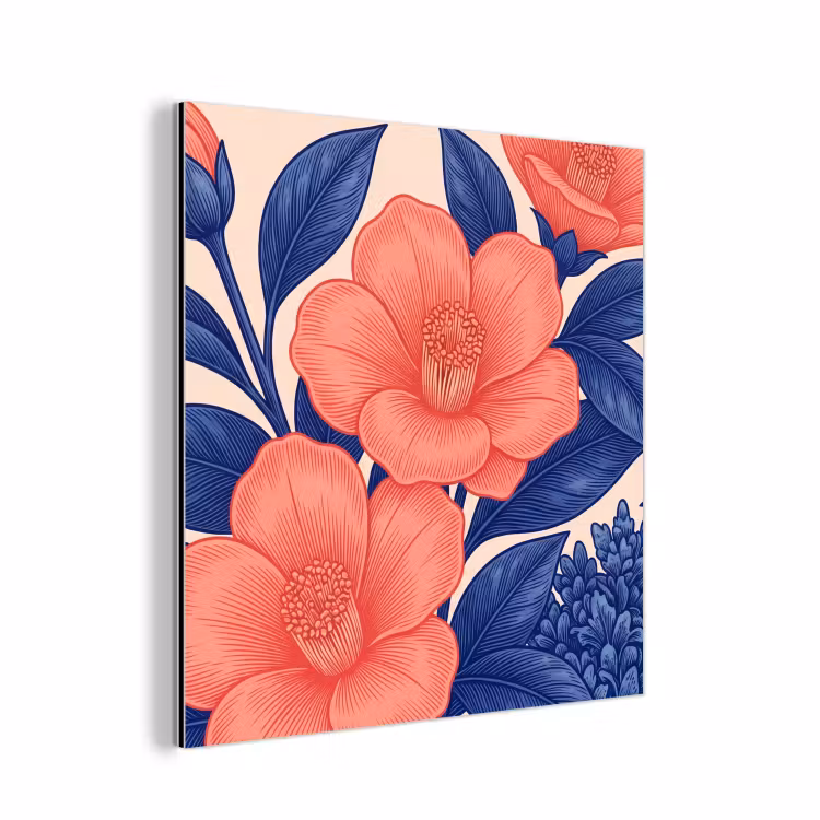aluminium wall art - Flowers - Leaves - Botanical - Bloemen - Bladeren - Botanisch aluminium wit klein