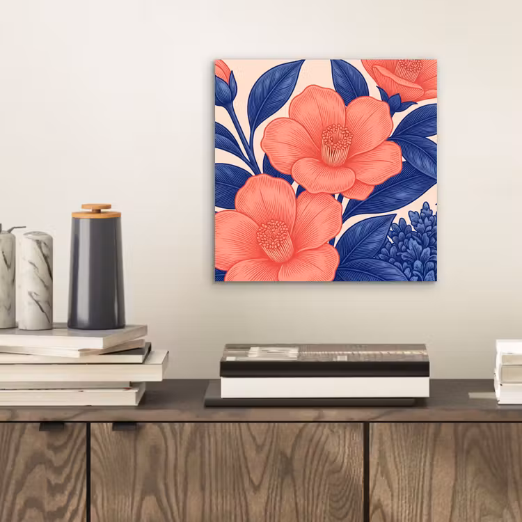 aluminium wall art - Flowers - Leaves - Botanical - Bloemen - Bladeren - Botanisch aluminium wit klein