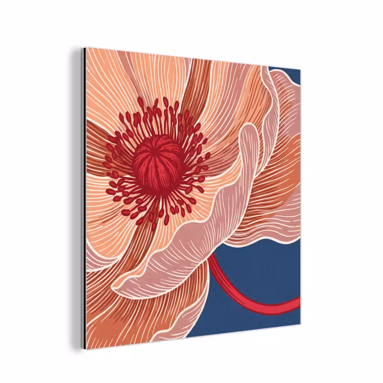 aluminium wall art - Flowers - Modern - Abstract - Bloemen - Modern - Abstract aluminium wit klein
