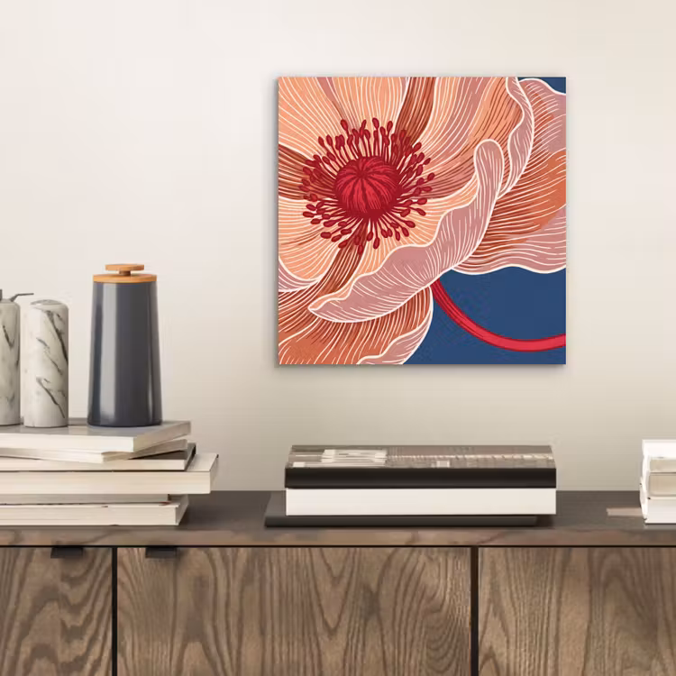 aluminium wall art - Flowers - Modern - Abstract - Bloemen - Modern - Abstract aluminium wit klein