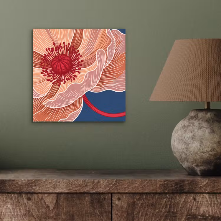 aluminium wall art - Flowers - Modern - Abstract - Bloemen - Modern - Abstract aluminium wit klein
