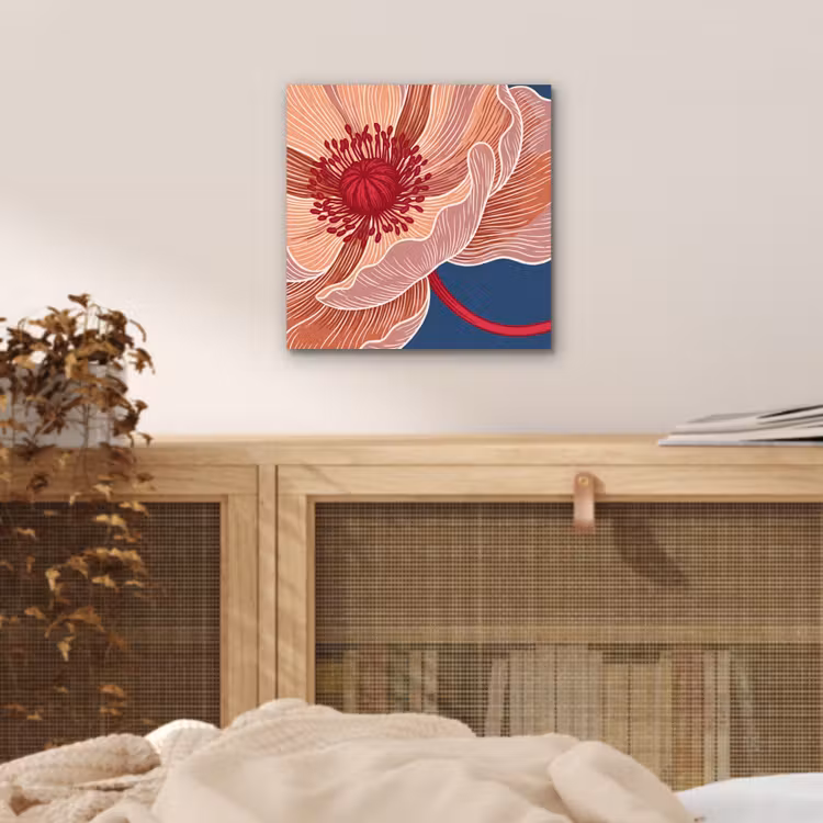 aluminium wall art - Flowers - Modern - Abstract - Bloemen - Modern - Abstract aluminium wit klein