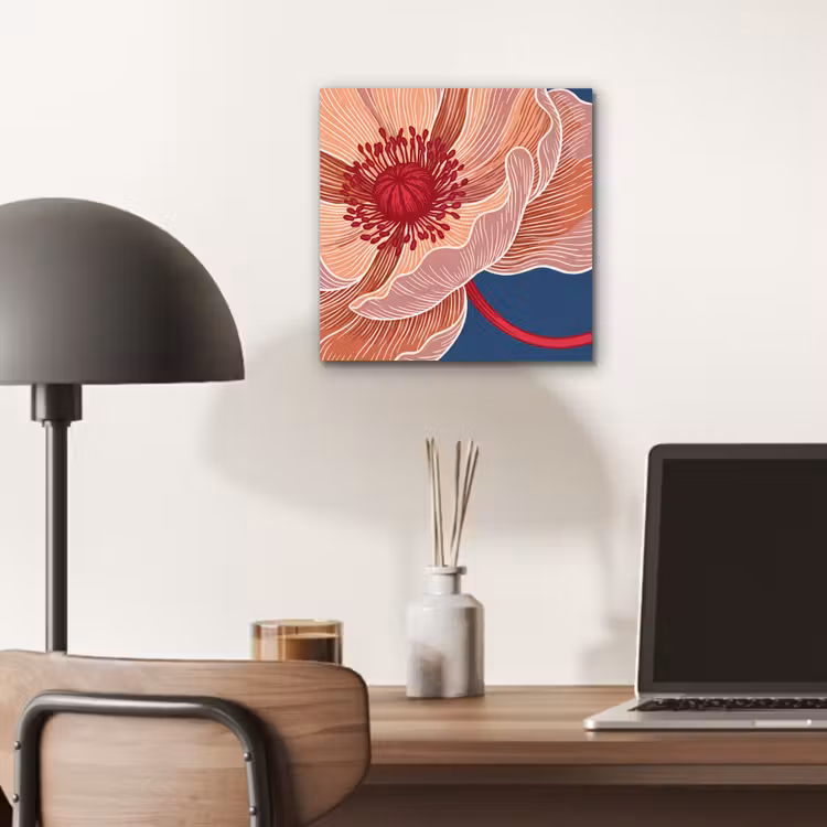 aluminium wall art - Flowers - Modern - Abstract - Bloemen - Modern - Abstract aluminium wit klein