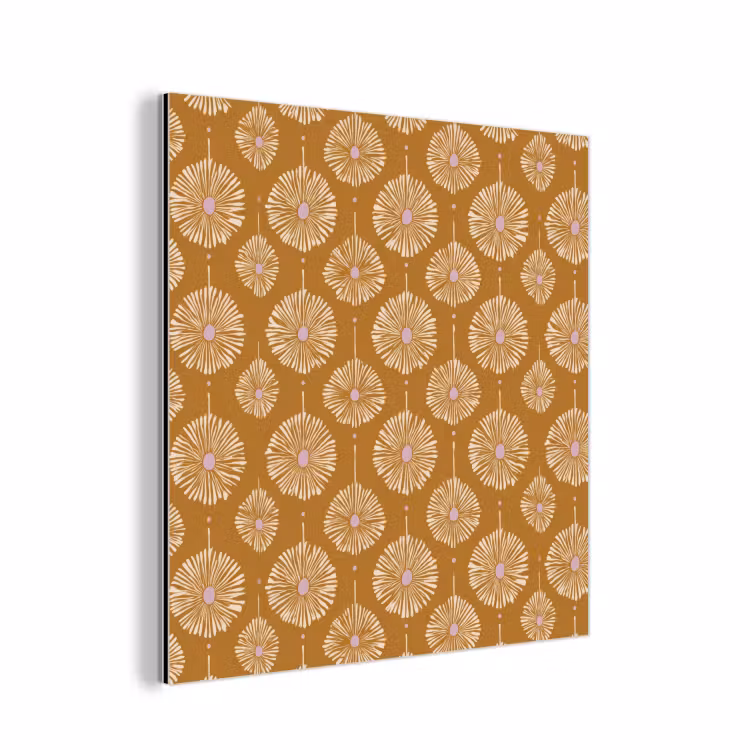 Bloemen - Modern - Oker aluminium wit klein 46 -3d