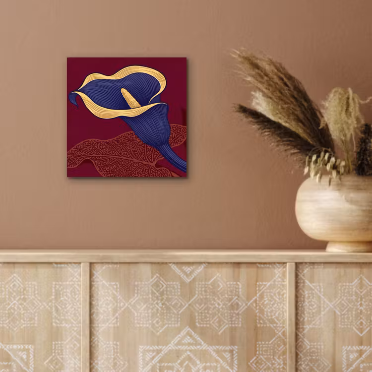 aluminium wall art - Flowers - Modern - Purple - Bloemen - Modern - Paars aluminium wit klein