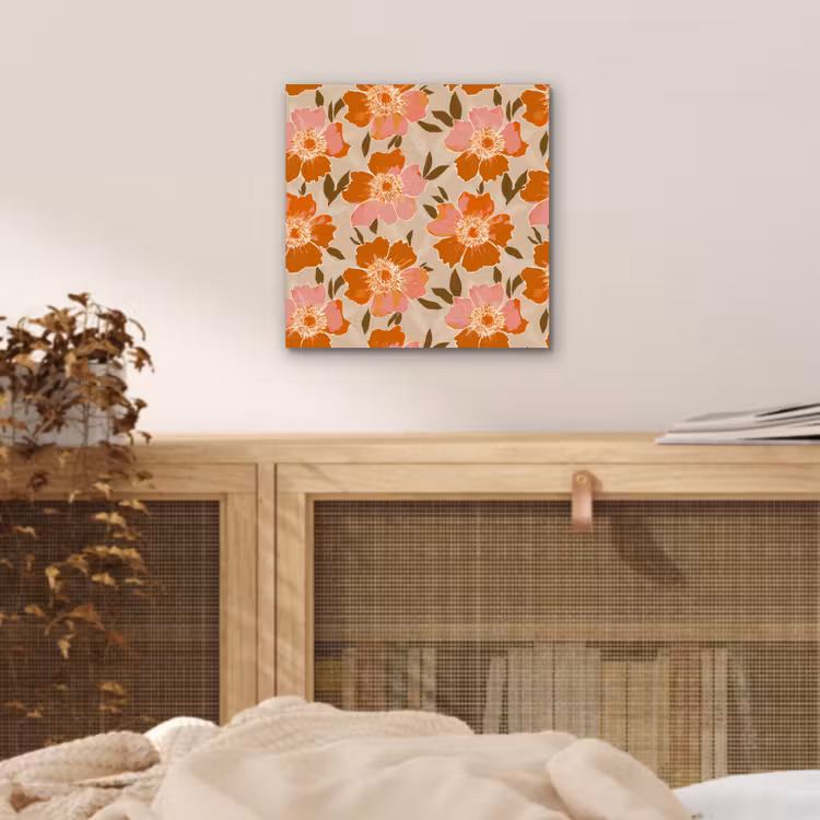 Bloemen - Motief - Retro aluminium wit klein 46 -sfeer3