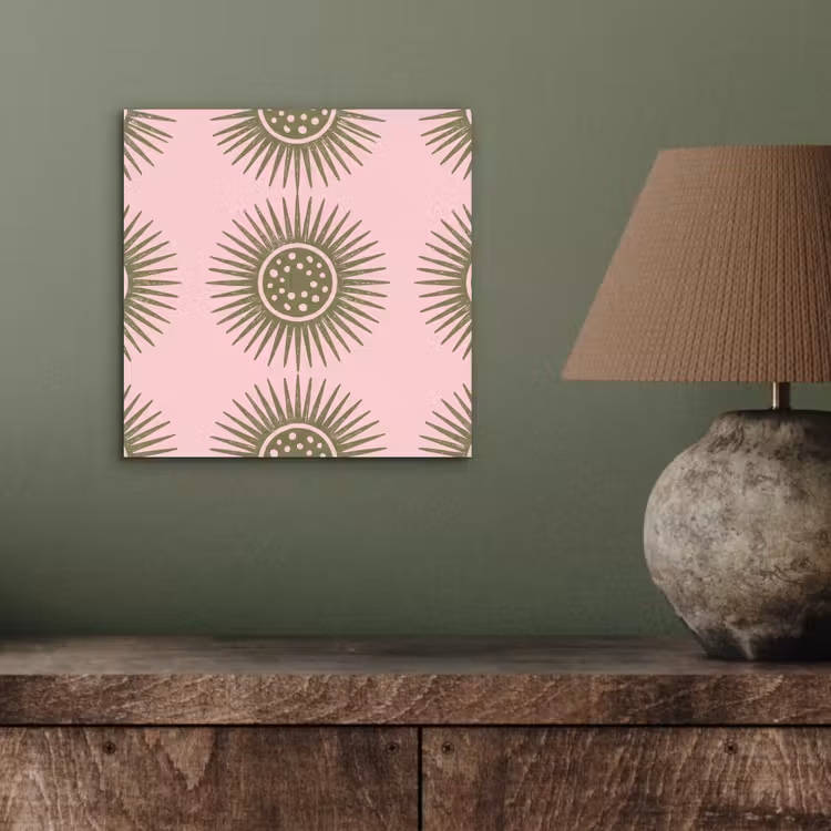 Bloemen - Patroon - Abstract - Roze - Groen aluminium wit klein -sfeer2