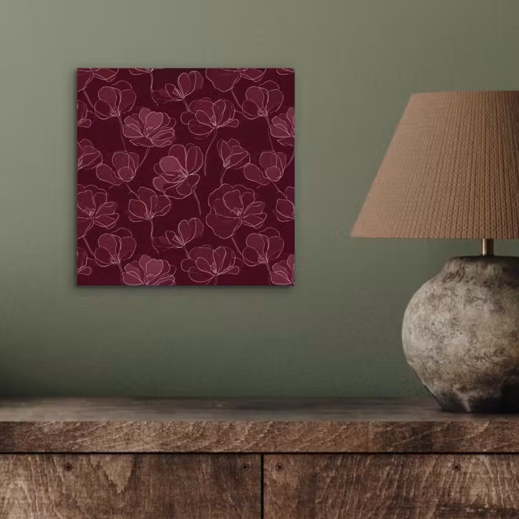 Bloemen - Patroon - Bordeauxrood aluminium wit klein 46 -sfeer2