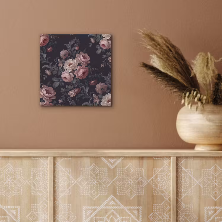 Bloemen - Patroon - Sierlijk - Roze - Donker aluminium wit klein -sfeer4