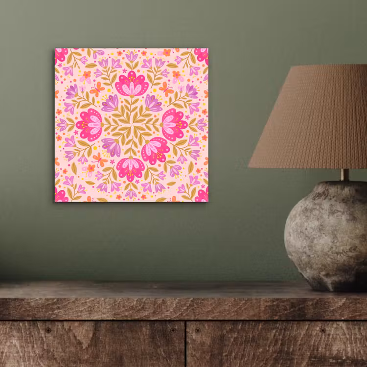 Bloemen - Patroon - Natuur - Abstract - Roze aluminium wit klein -sfeer2