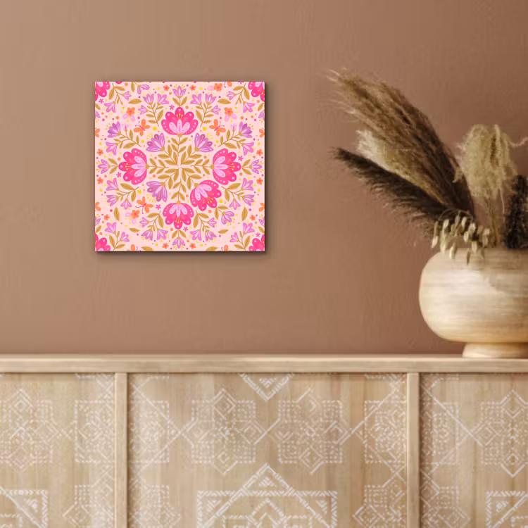 Bloemen - Patroon - Natuur - Abstract - Roze aluminium wit klein -sfeer4