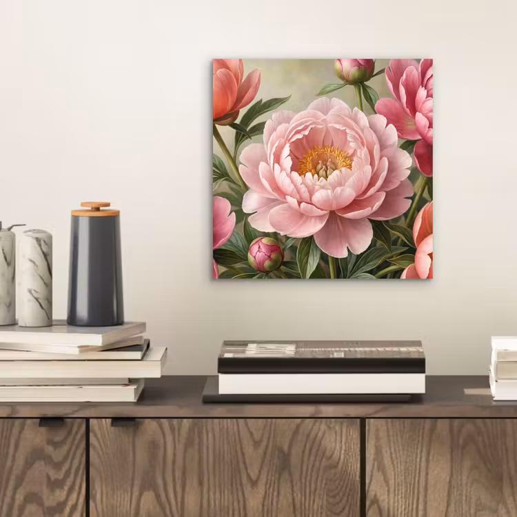 Bloemen - Roze - Klassiek - Gedetailleerd - Natuur aluminium wit klein -sfeer1