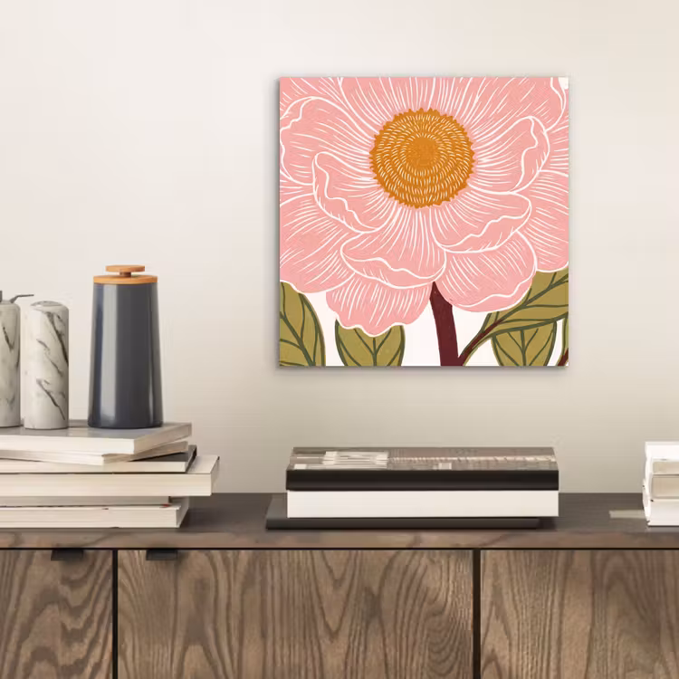 aluminium wall art - Flowers - Pink - Illustration - Bloemen - Roze - Illustratie aluminium wit klein