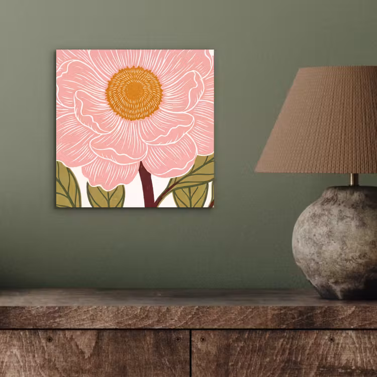 aluminium wall art - Flowers - Pink - Illustration - Bloemen - Roze - Illustratie aluminium wit klein