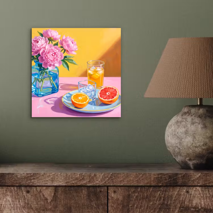 aluminium wall art - Flowers - Pink - Modern - Bloemen - Roze - Modern aluminium wit klein